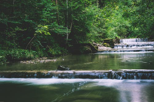 Free Flowing Multi-tier Waterfalls Stock Photo