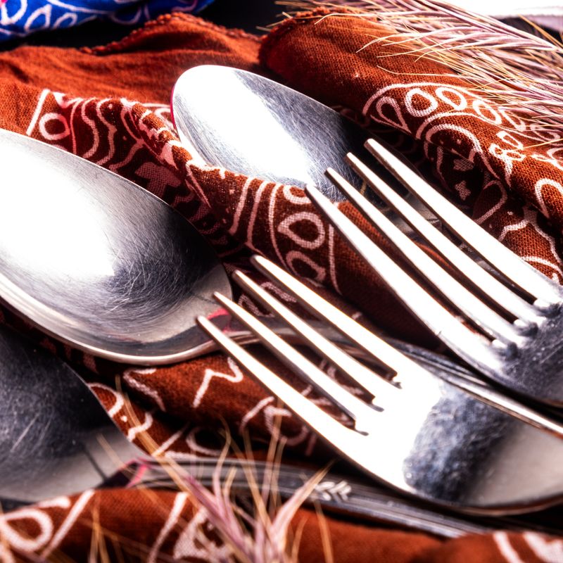 Hammered Serving Spoons (Pair)