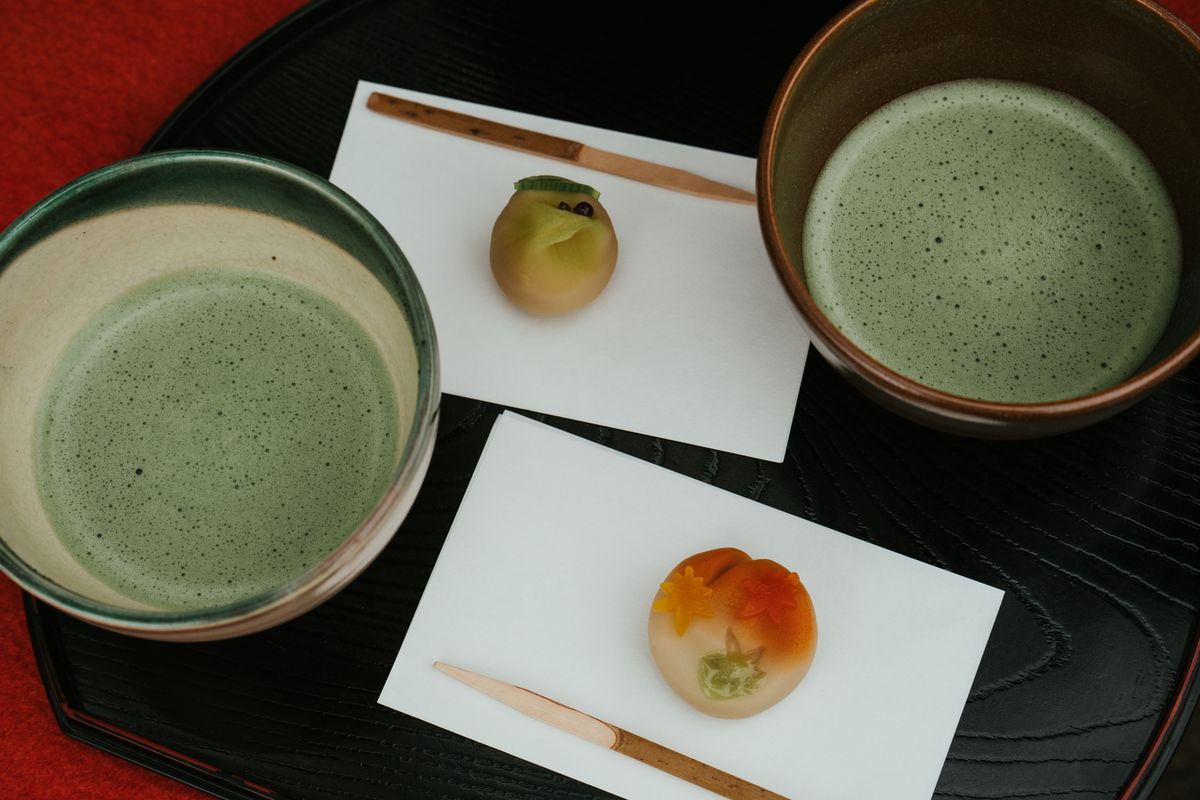 抹茶と和菓子を合わせた茶席