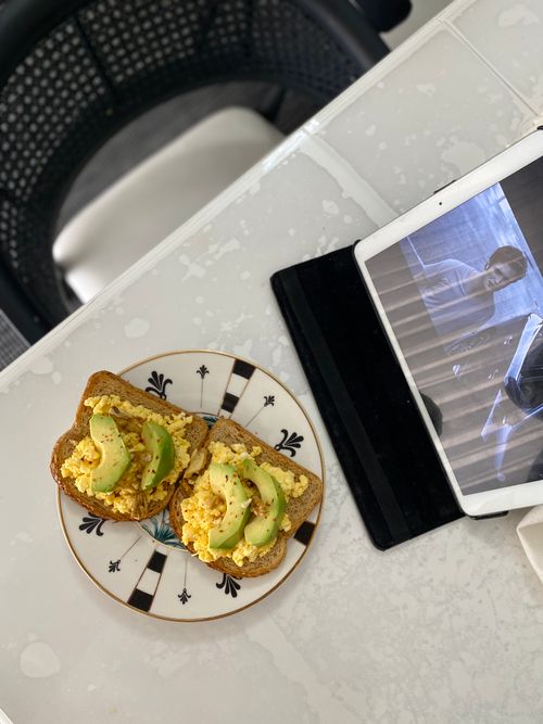 Free breakfast 🥑🍞 Stock Photo