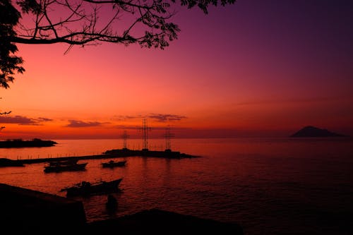 Free stock photo of beach, beautiful sunset, manado Stock Photo