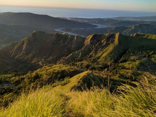 Free Mountain, River, and the Sea Stock Photo