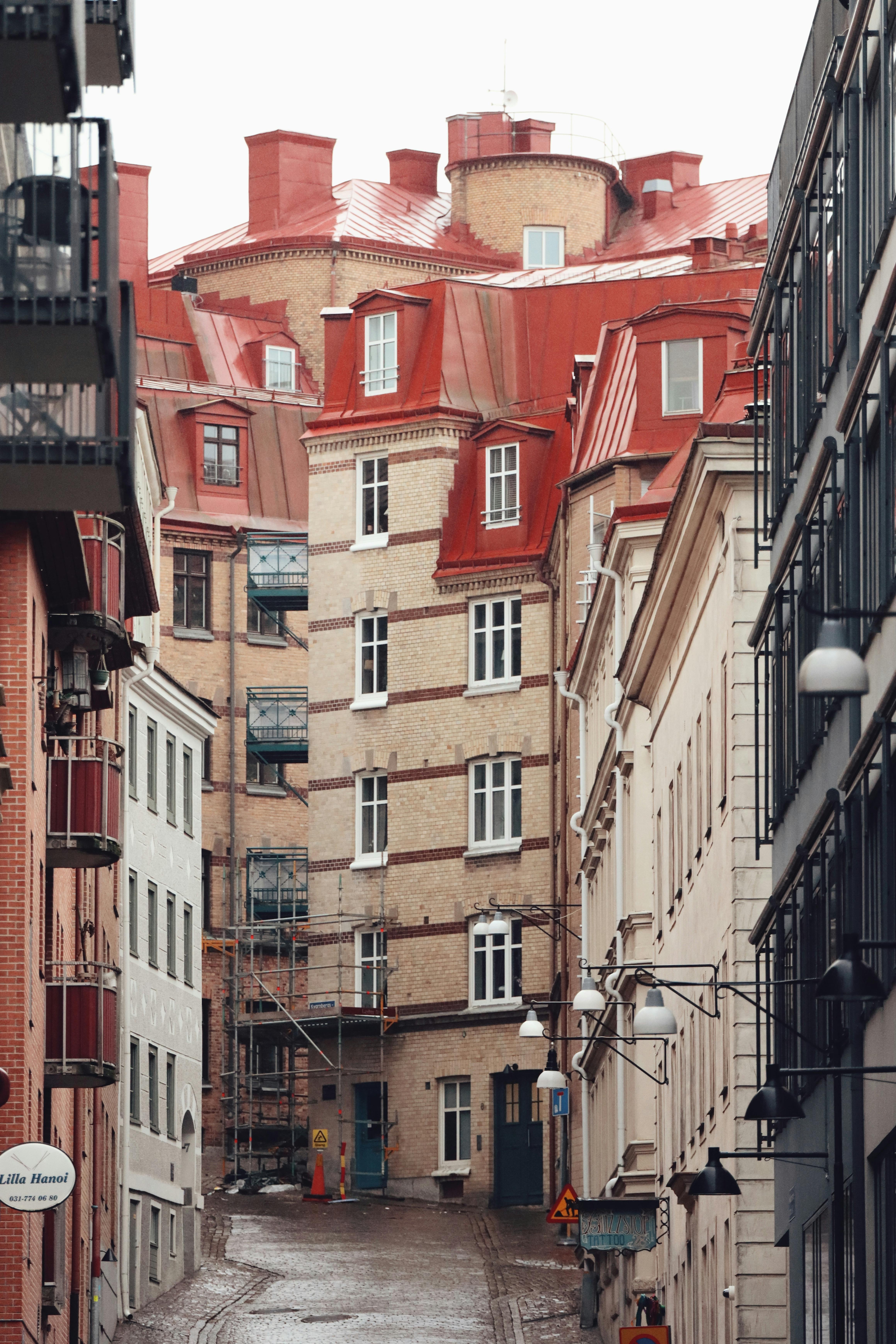 charming architectural street in gothenburg sweden