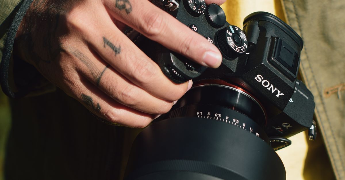 Hand With Camera Close-up of Hand Holding Professional Camera Outdoors · Free Stock Photo