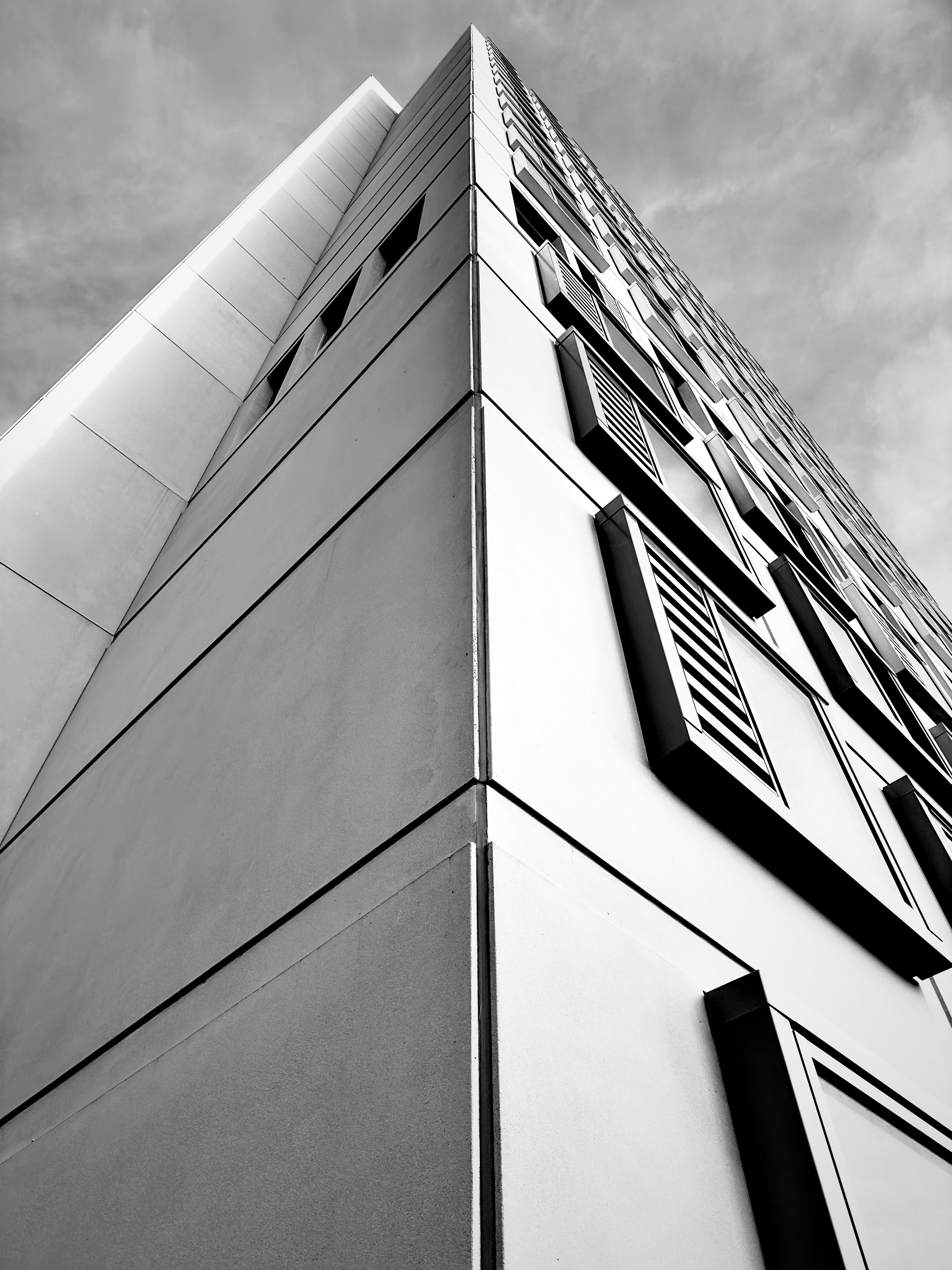 Modern skyscraper in black and white perspective · Free Stock Photo
