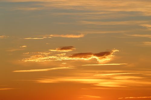 Free A mesmerizing autumn sunrise with golden clouds over Stamford, Connecticut. Stock Photo