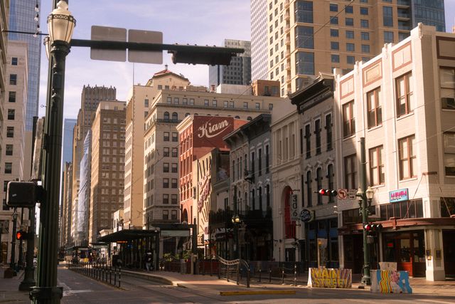 Established residential street similar to long-settled Highland Village, TX neighborhoods