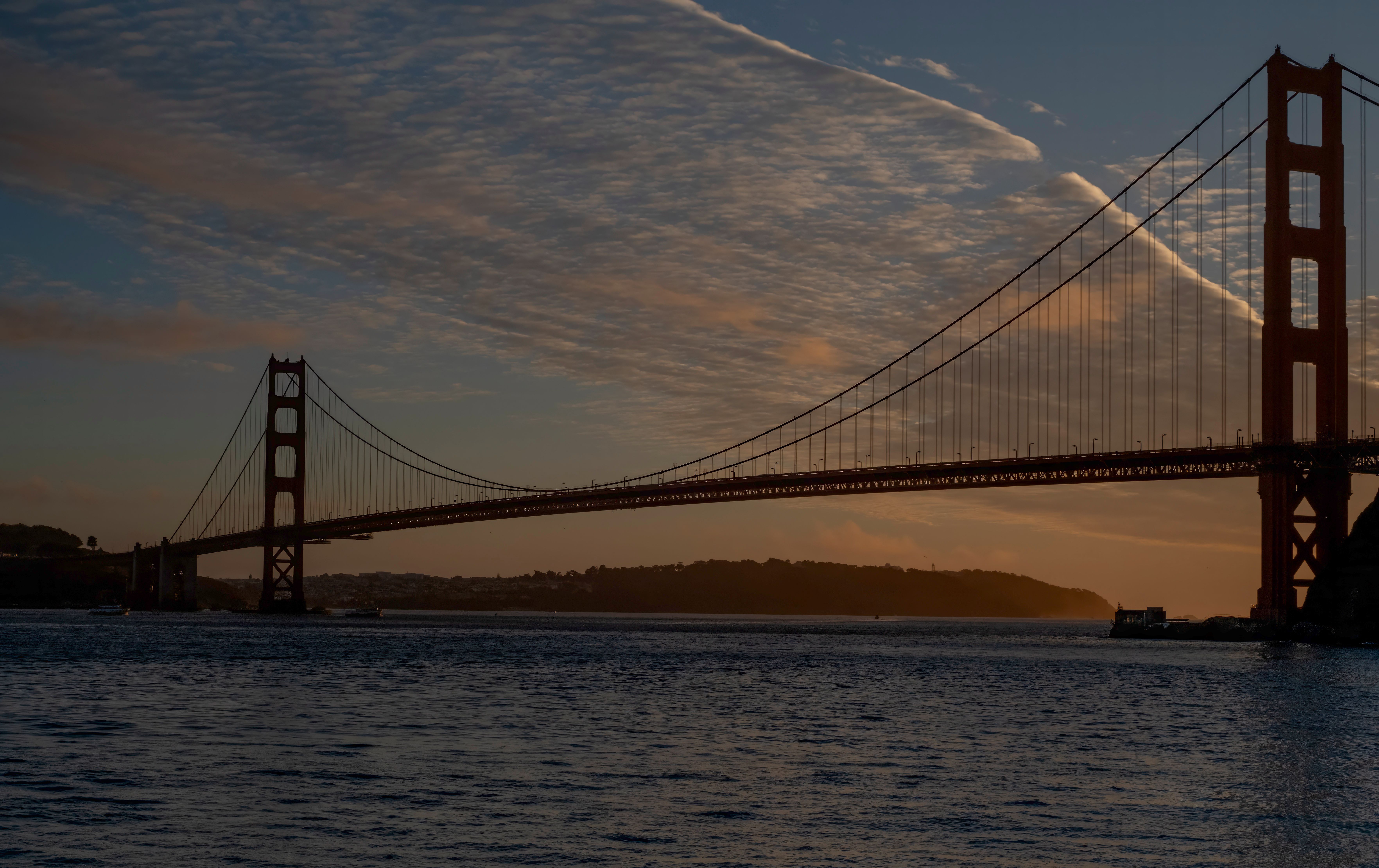 Golden Gate Bridge at Sunset with Dramatic Sky · Free Stock Photo