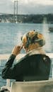 Woman Viewing Bosphorus Bridge from Ferry