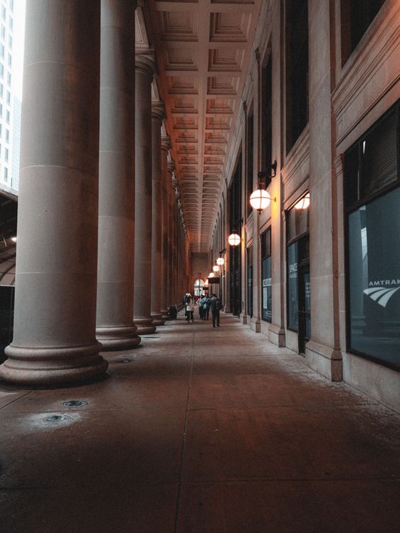 Walked Column Architectural Columns in Urban Walkway · Free Stock Photo