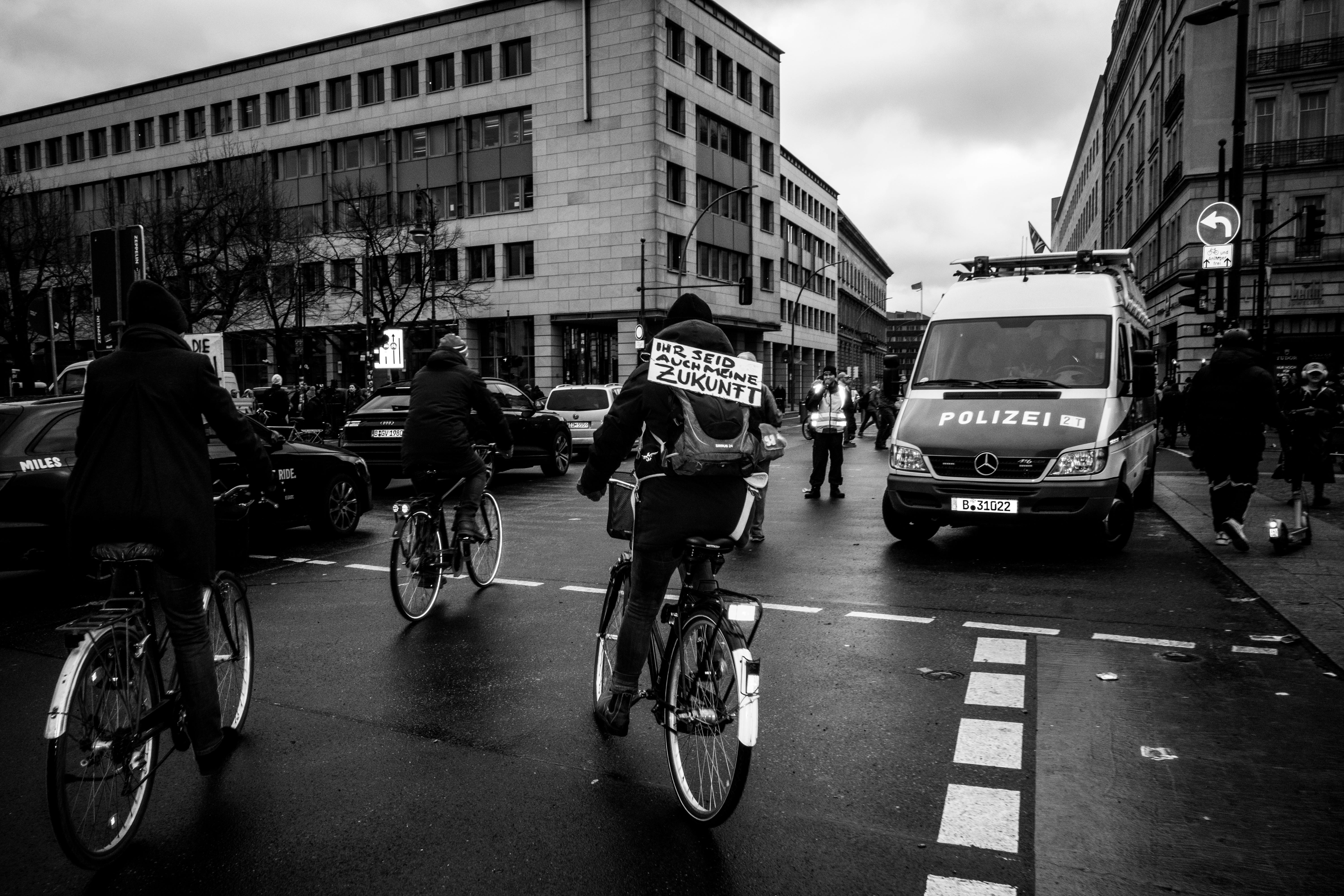 cyclists in berlin street protest