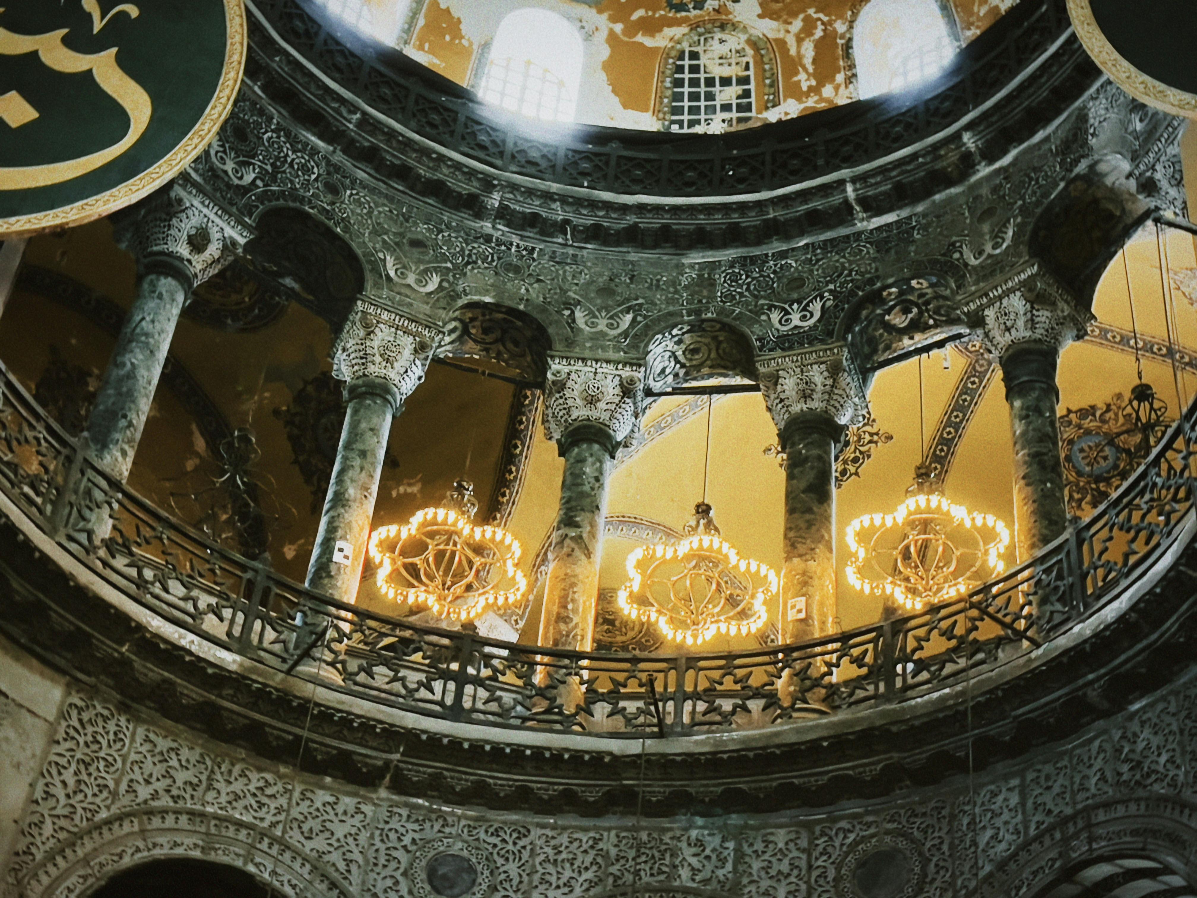 intricate interior of historic dome with ornaments