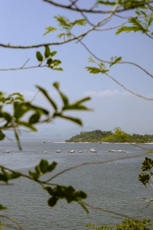 Free Explore the lush greenery and serene waters of Rio de Janeiro's coastline. Stock Photo