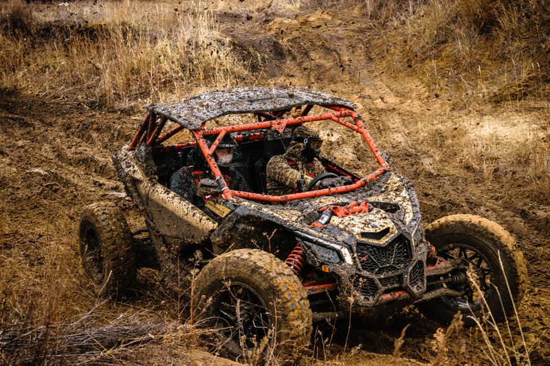 Off-road vehicle on trail