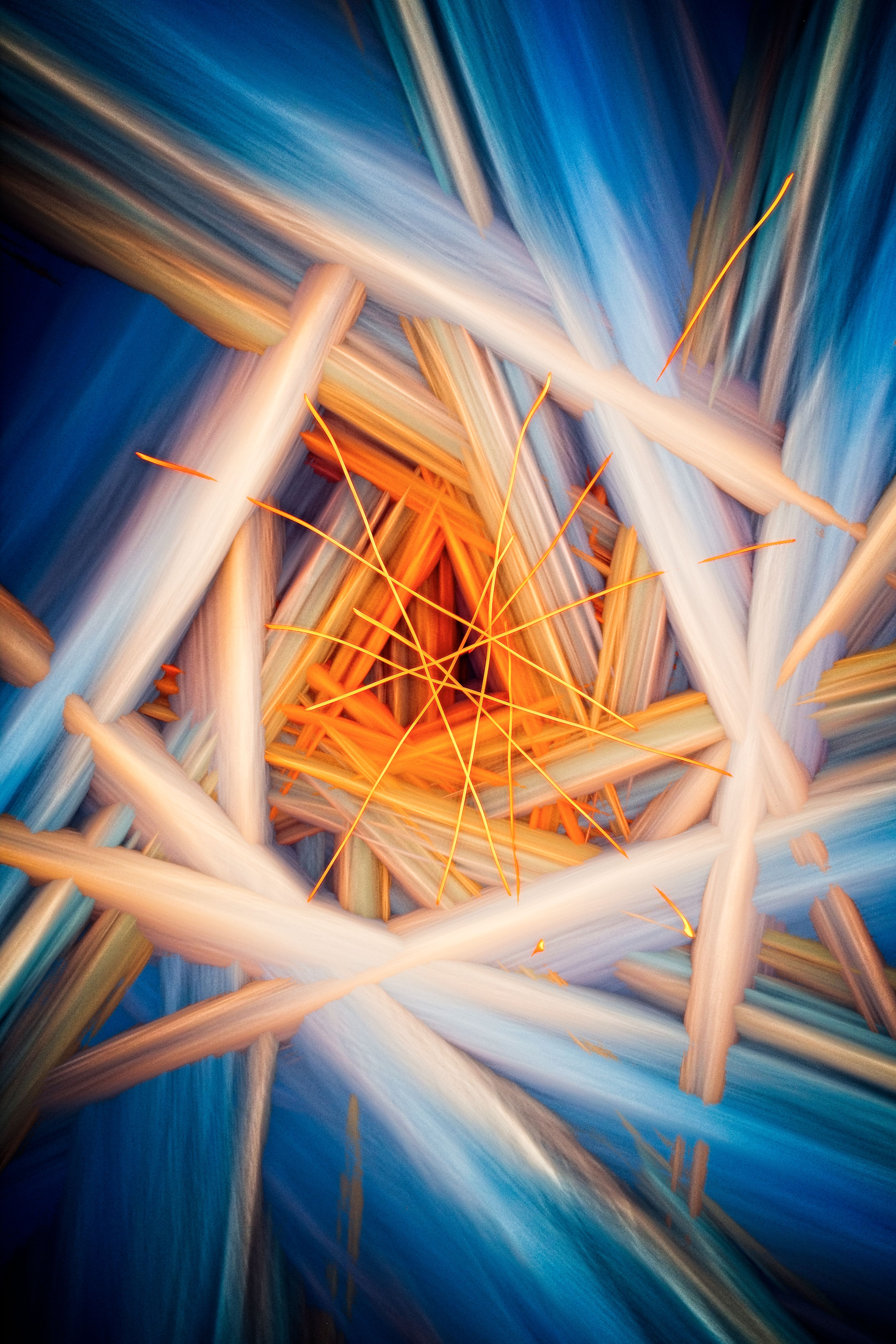 A vibrant blend of cosmic colors creating dynamic energy and movement in abstract art.
