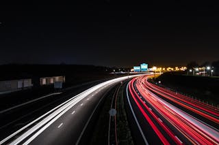 Asphalt Highway Time Lapse Photography At Nighttime