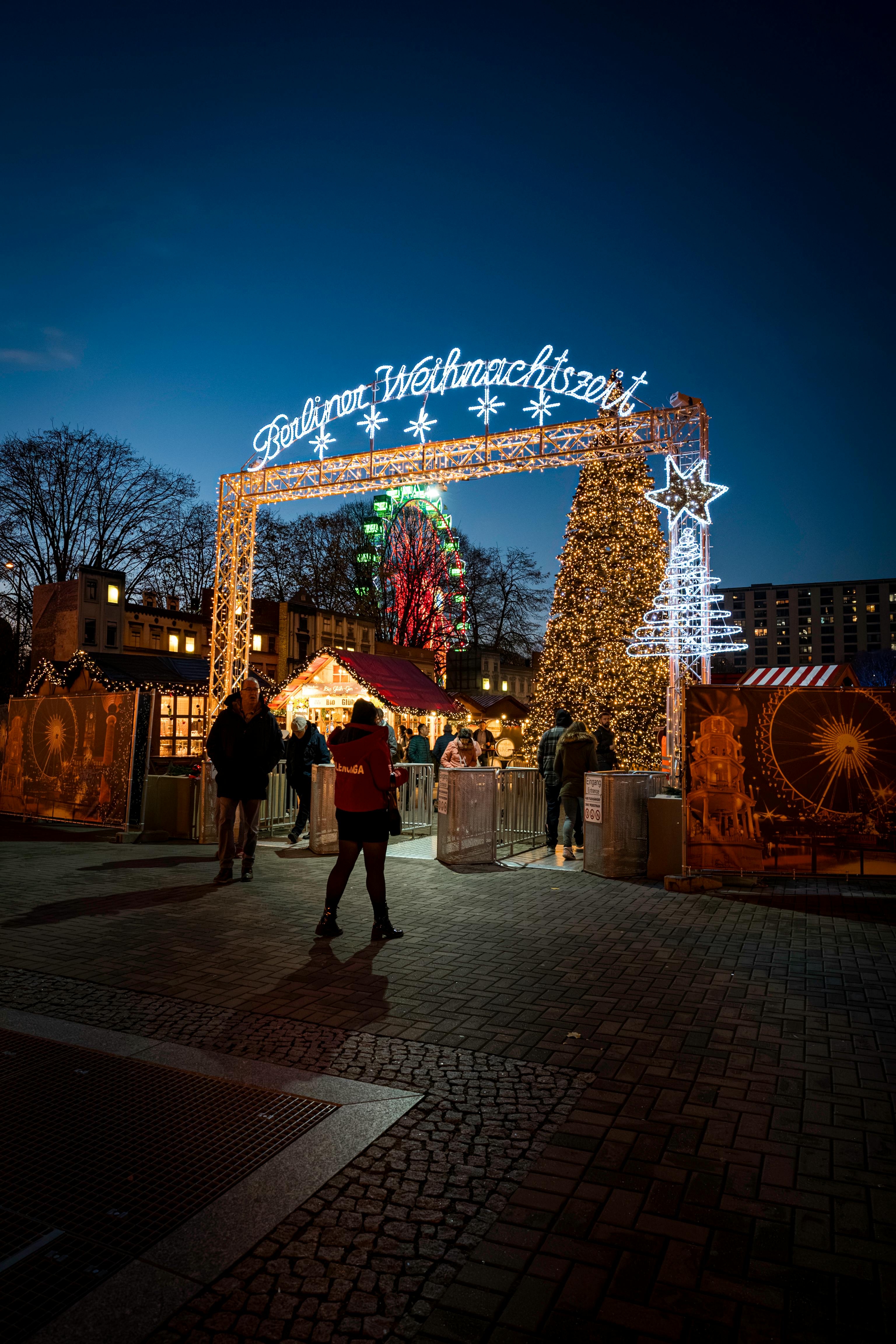 festive evening at berlin christmas market