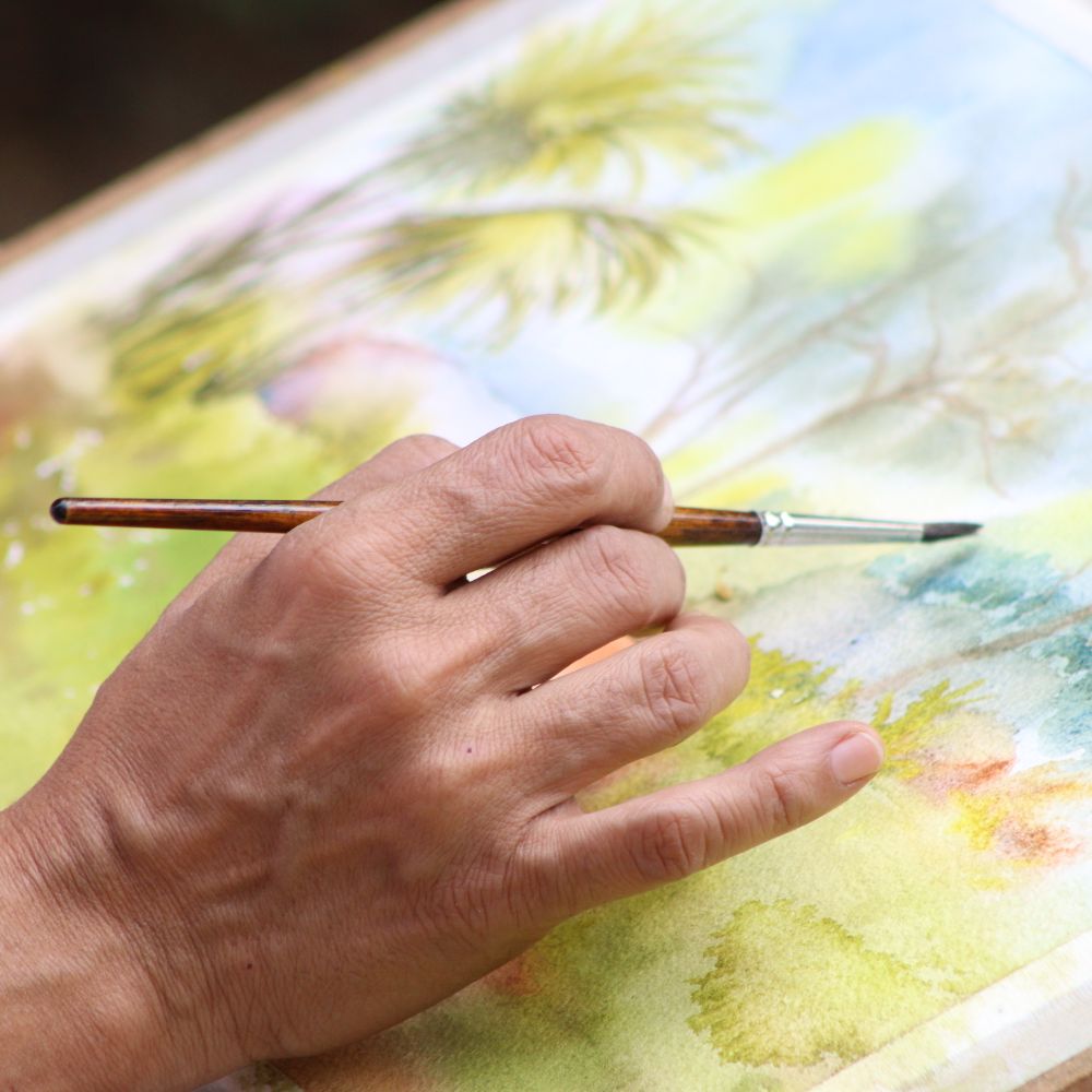 Painters and Decorators in Ruislip — a decorator at work mid-project