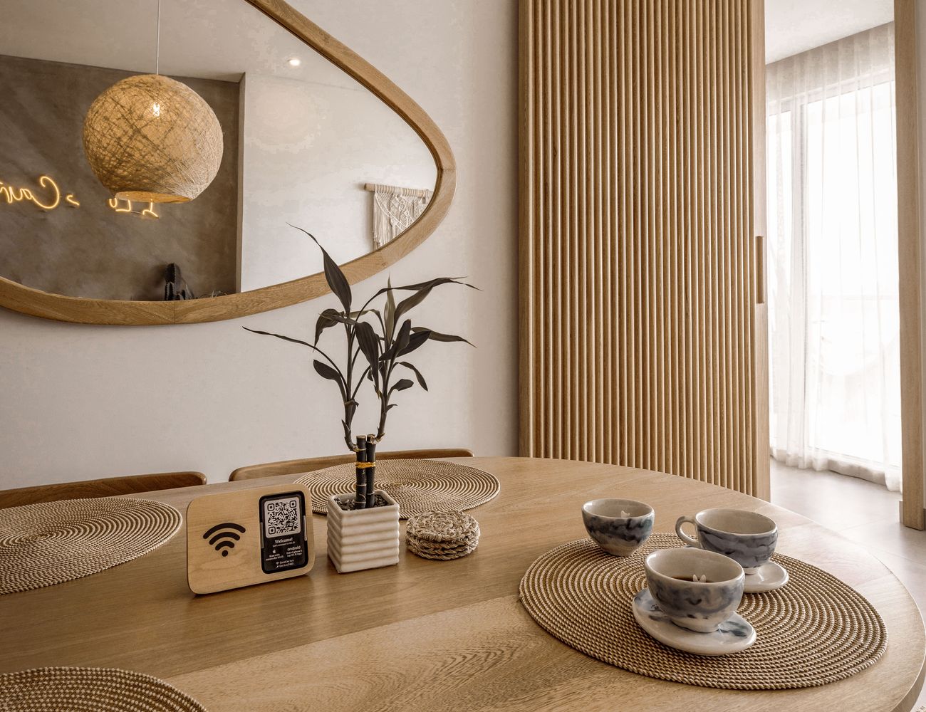 A warm, layered living space designed by RobLeigh Designs