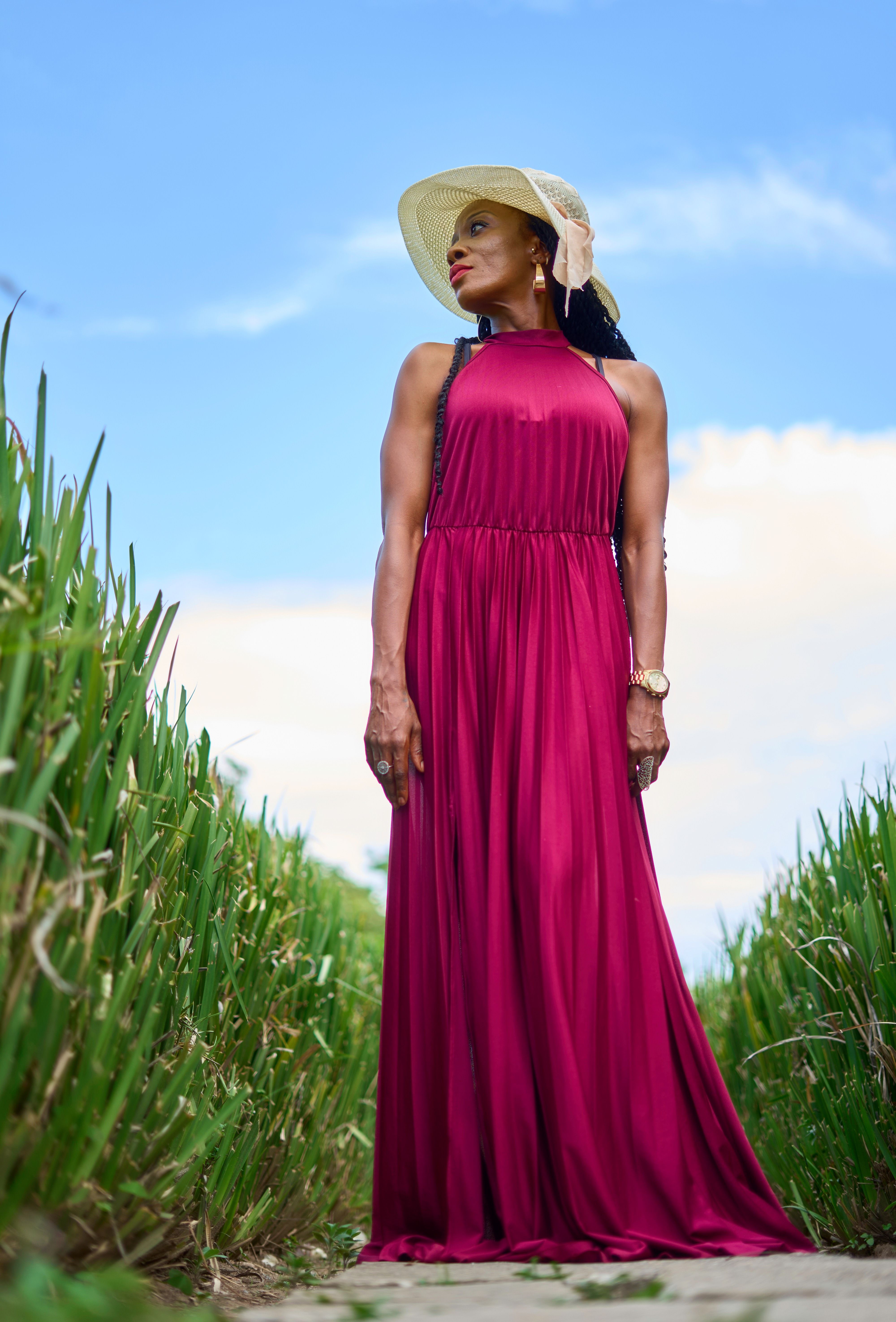 Elegant Woman in Flowing Dress Outdoors · Free Stock Photo