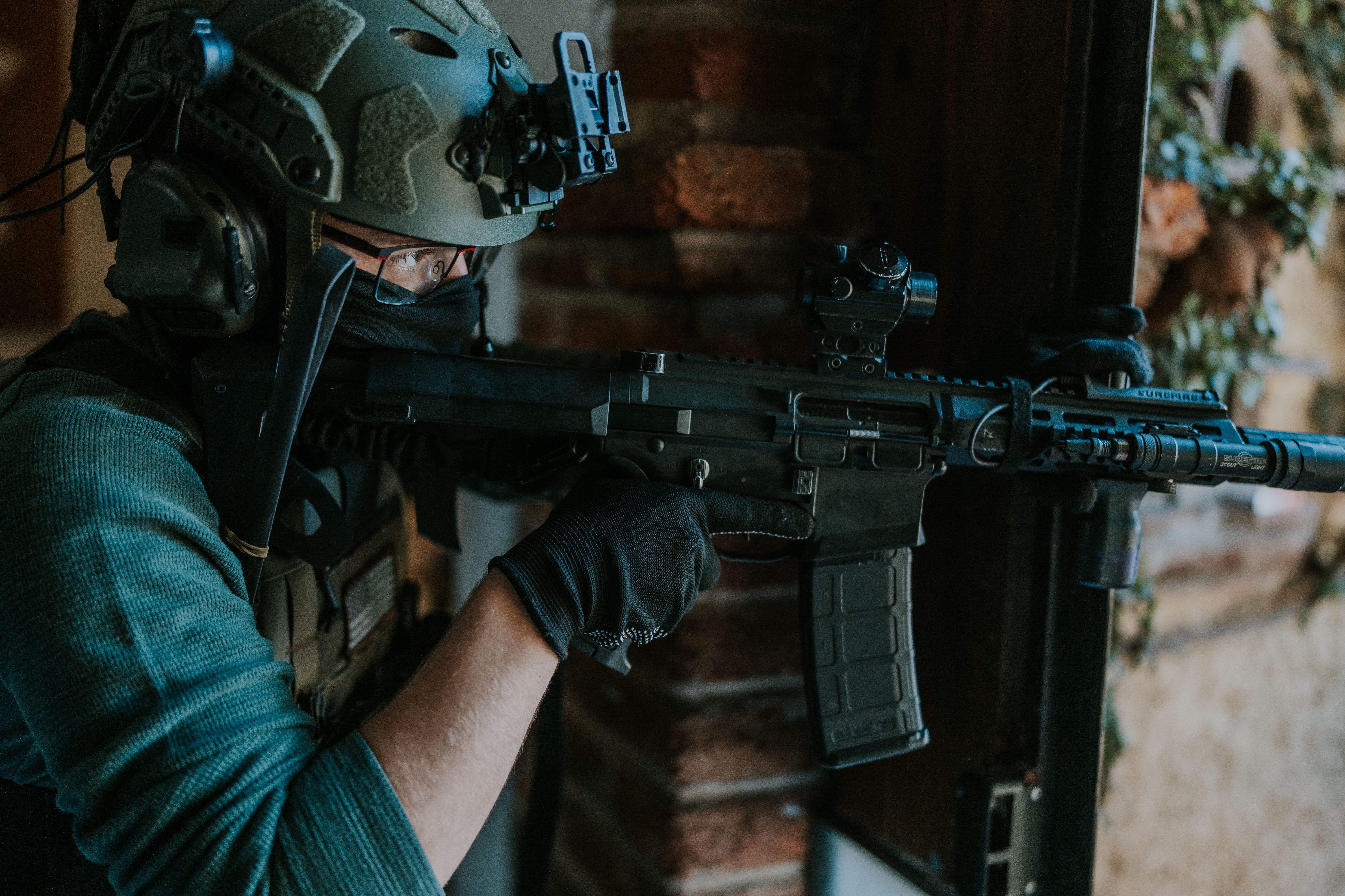 Special Forces Soldier with Tactical Gear Indoors · Free Stock Photo