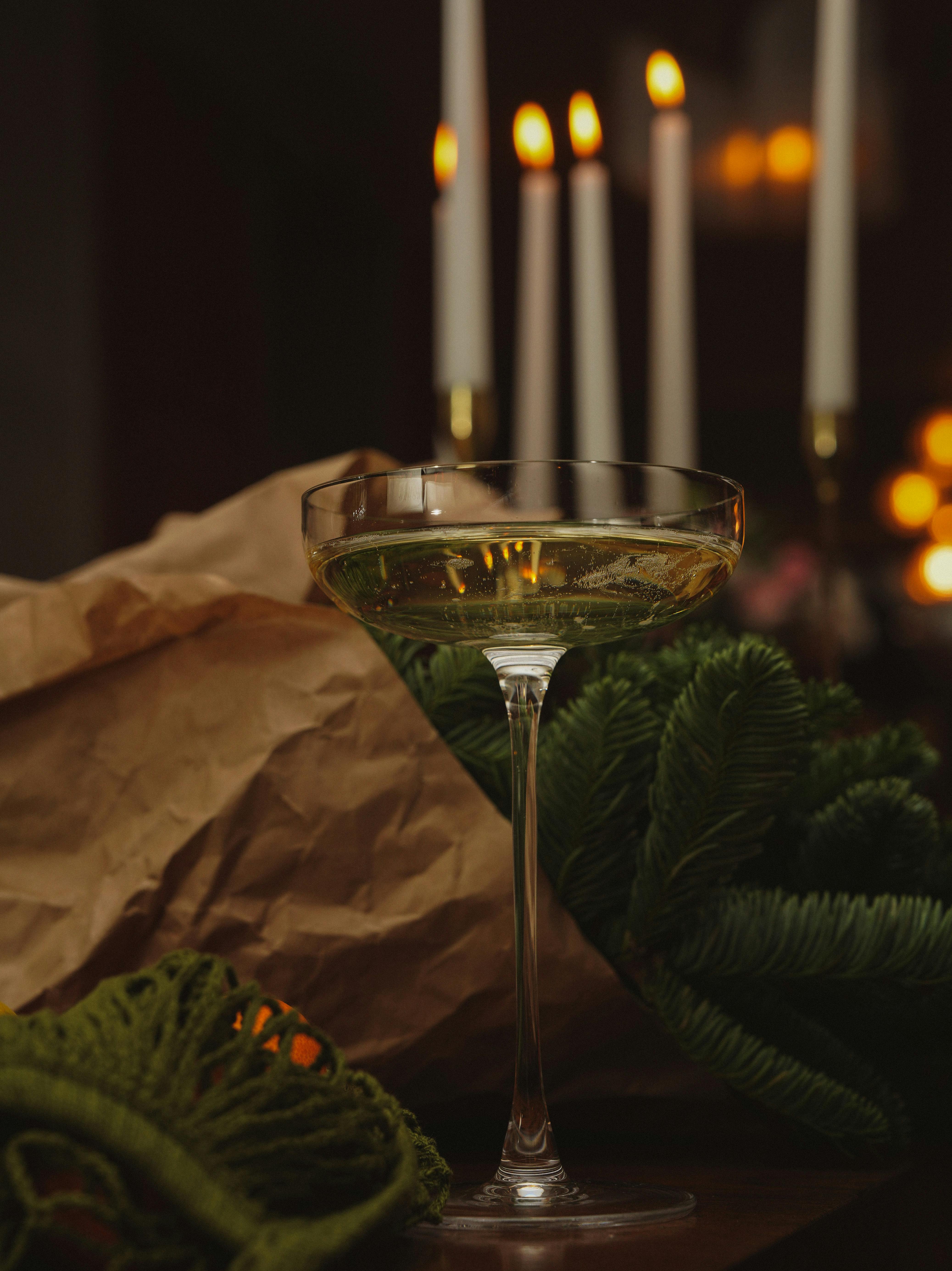 elegant christmas toast with candles and greenery