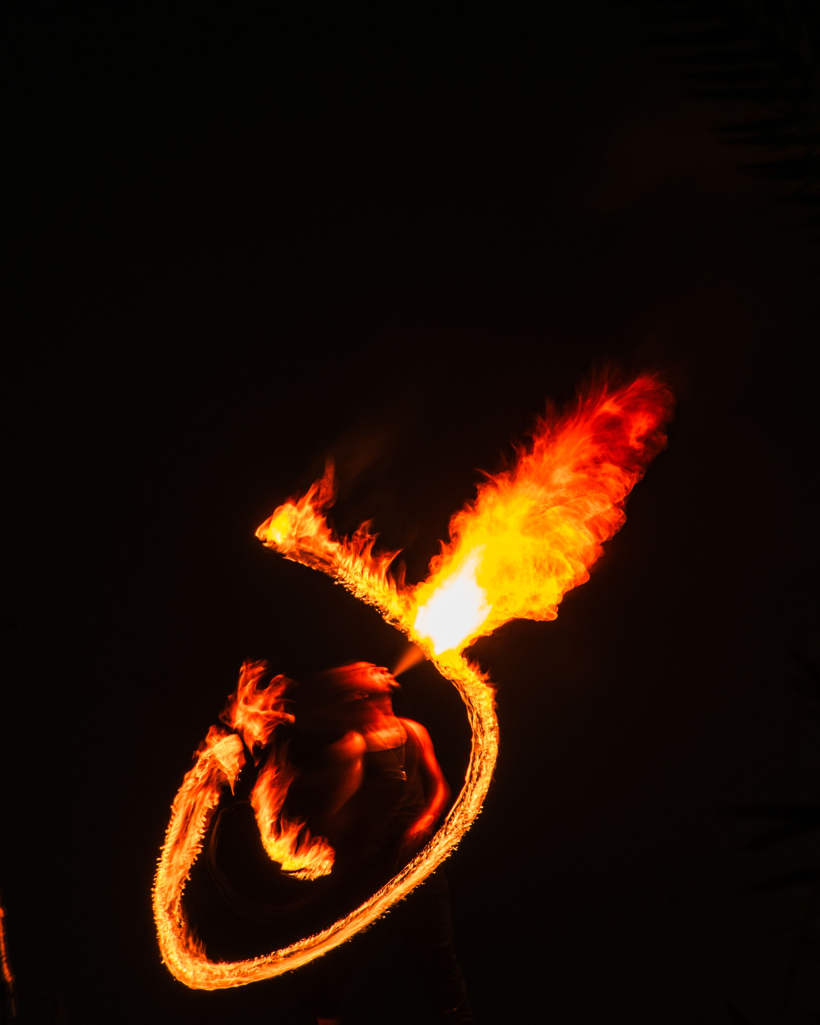 Dynamic Fire Performance at Night · Free Stock Photo