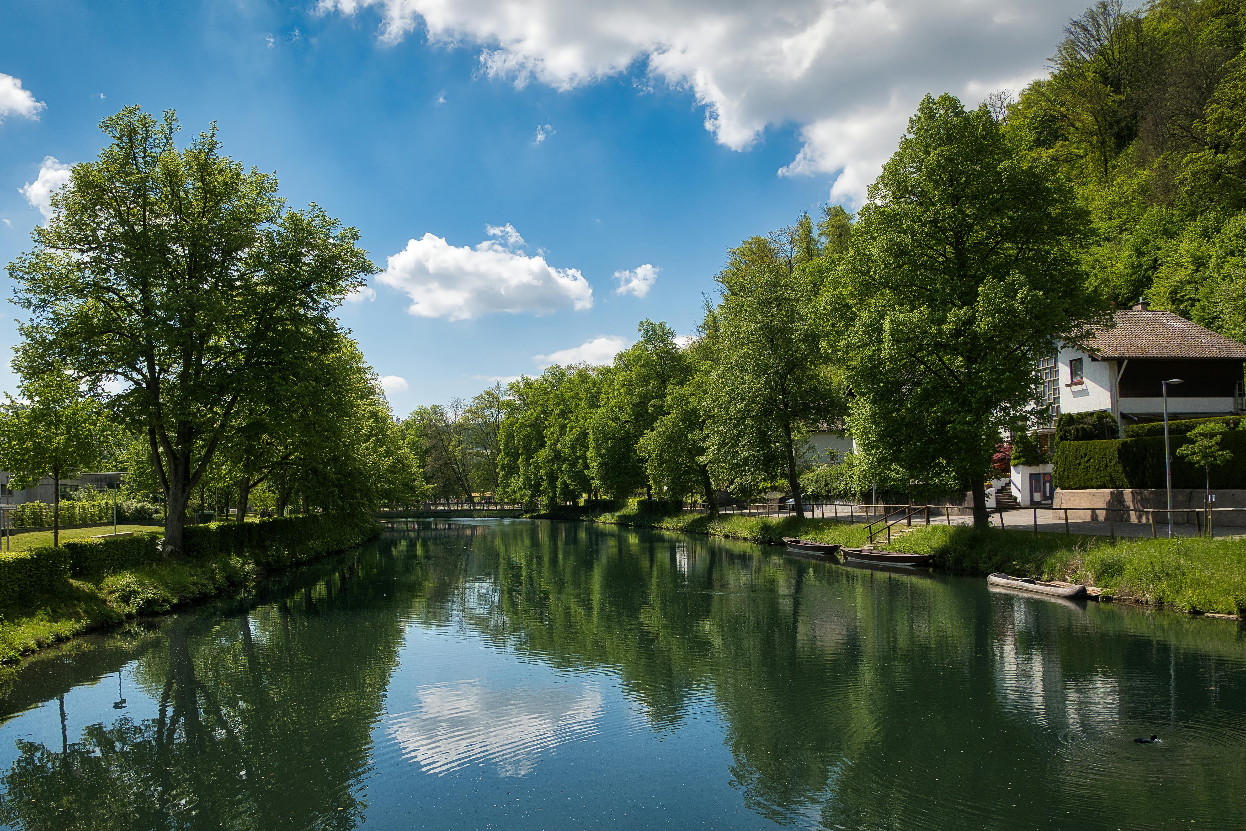 scenic river view in nagold germany