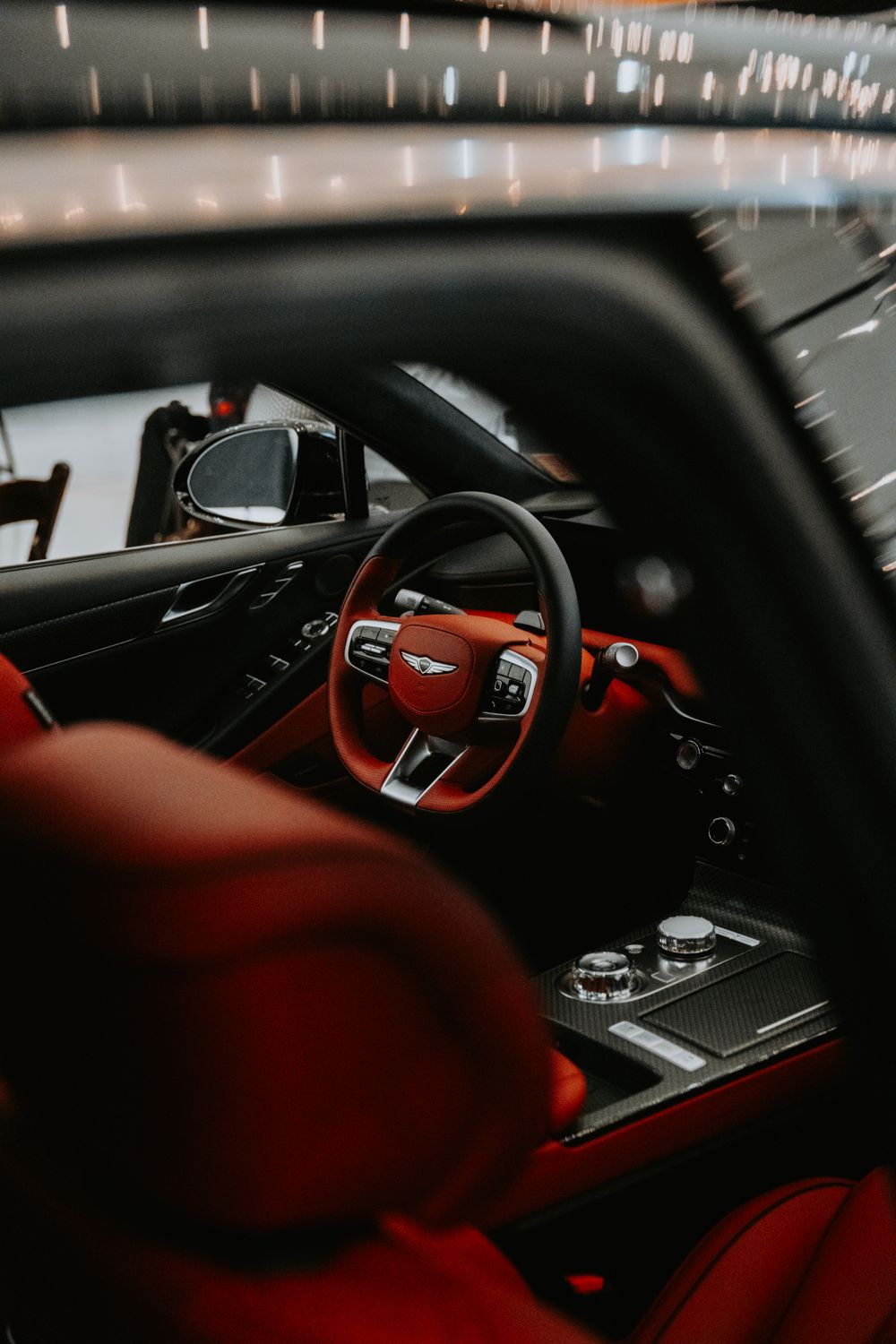 Luxury Car Interior with Red Leather Details · Free Stock Photo