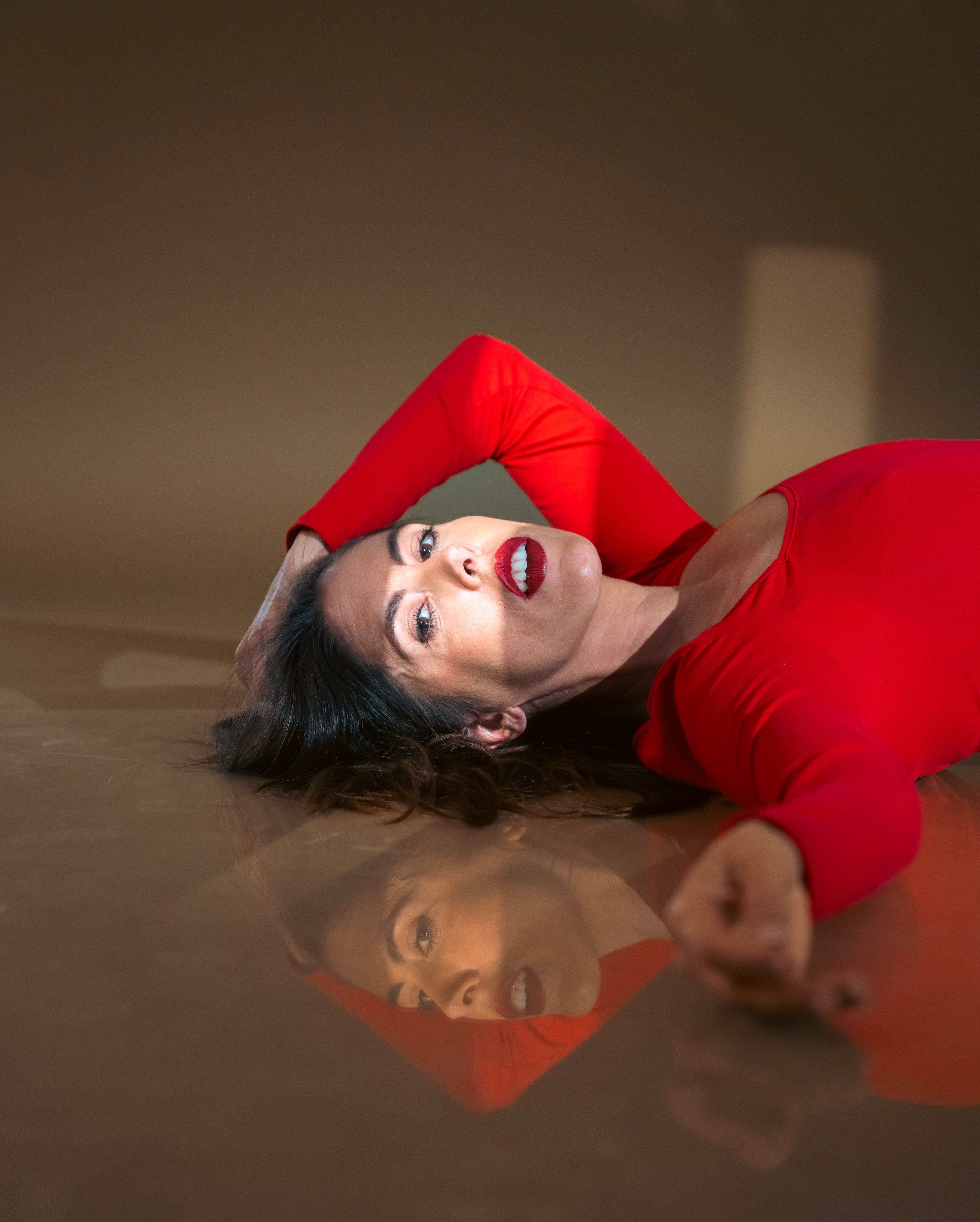 Elegant Portrait of Woman in Red Dress · Free Stock Photo