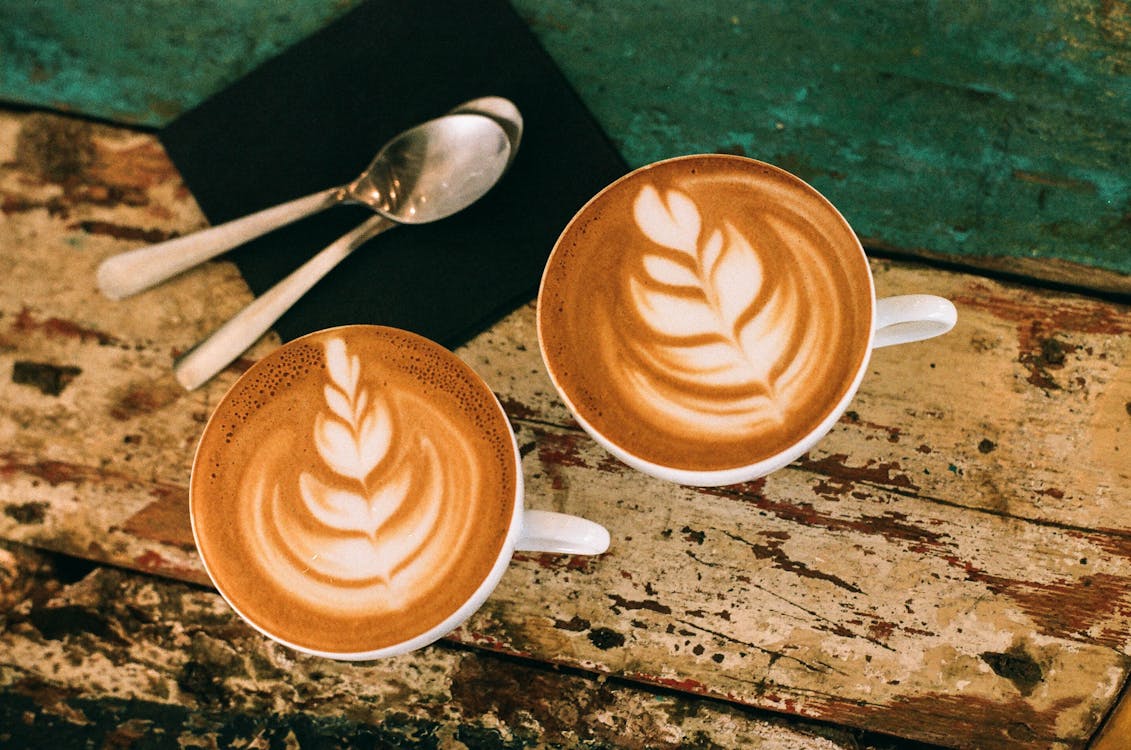 Free Two Coffee Latte Stock Photo