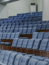 Rows of Blue Auditorium Chairs in Conference Hall