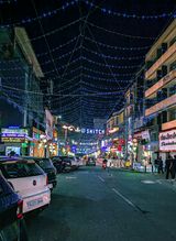 A Bengaluru street at night