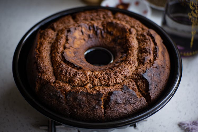 Homemade Chocolate Cake In A Baking Pan