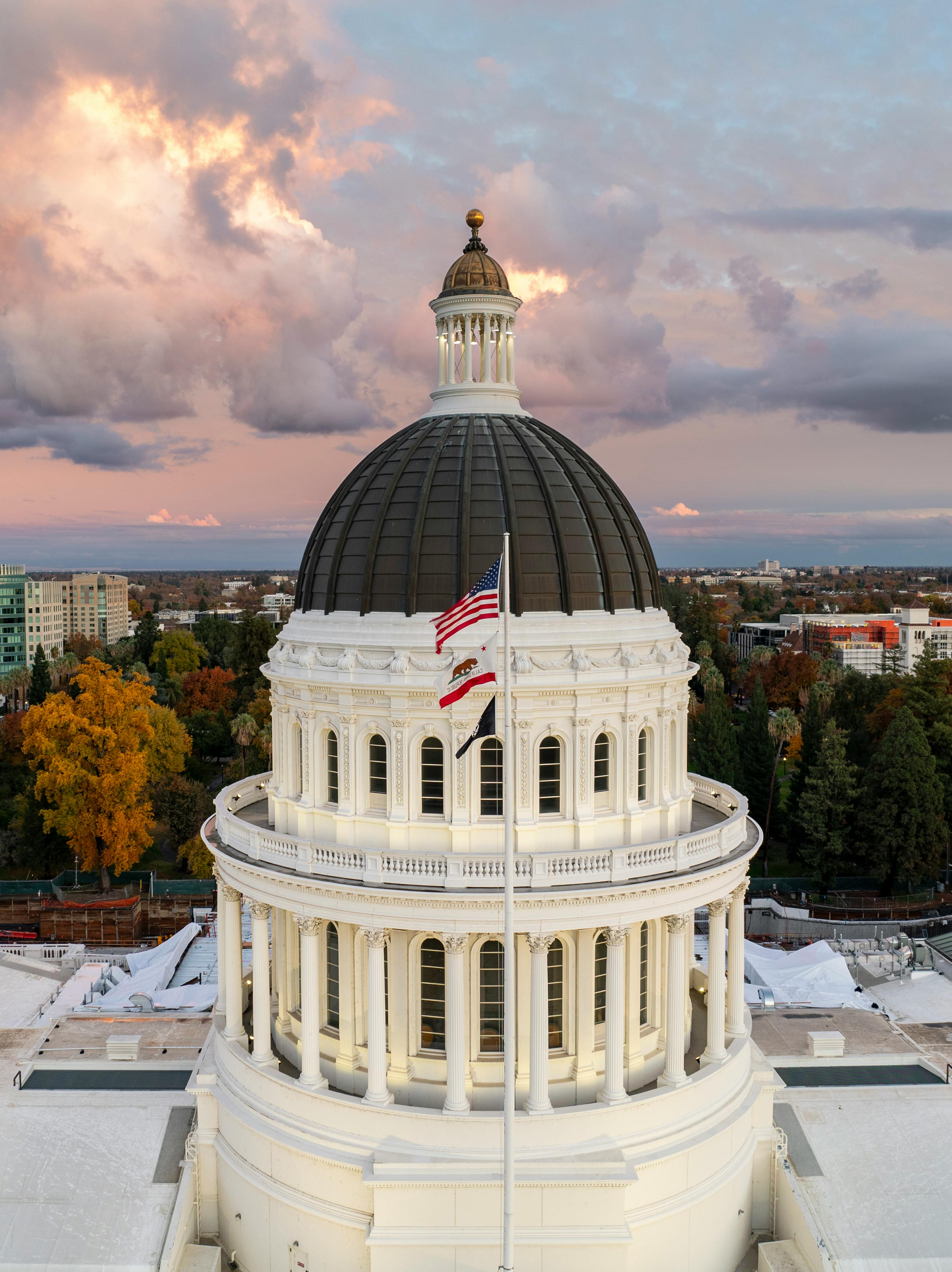 Sacramento historic district with cobblestone streets