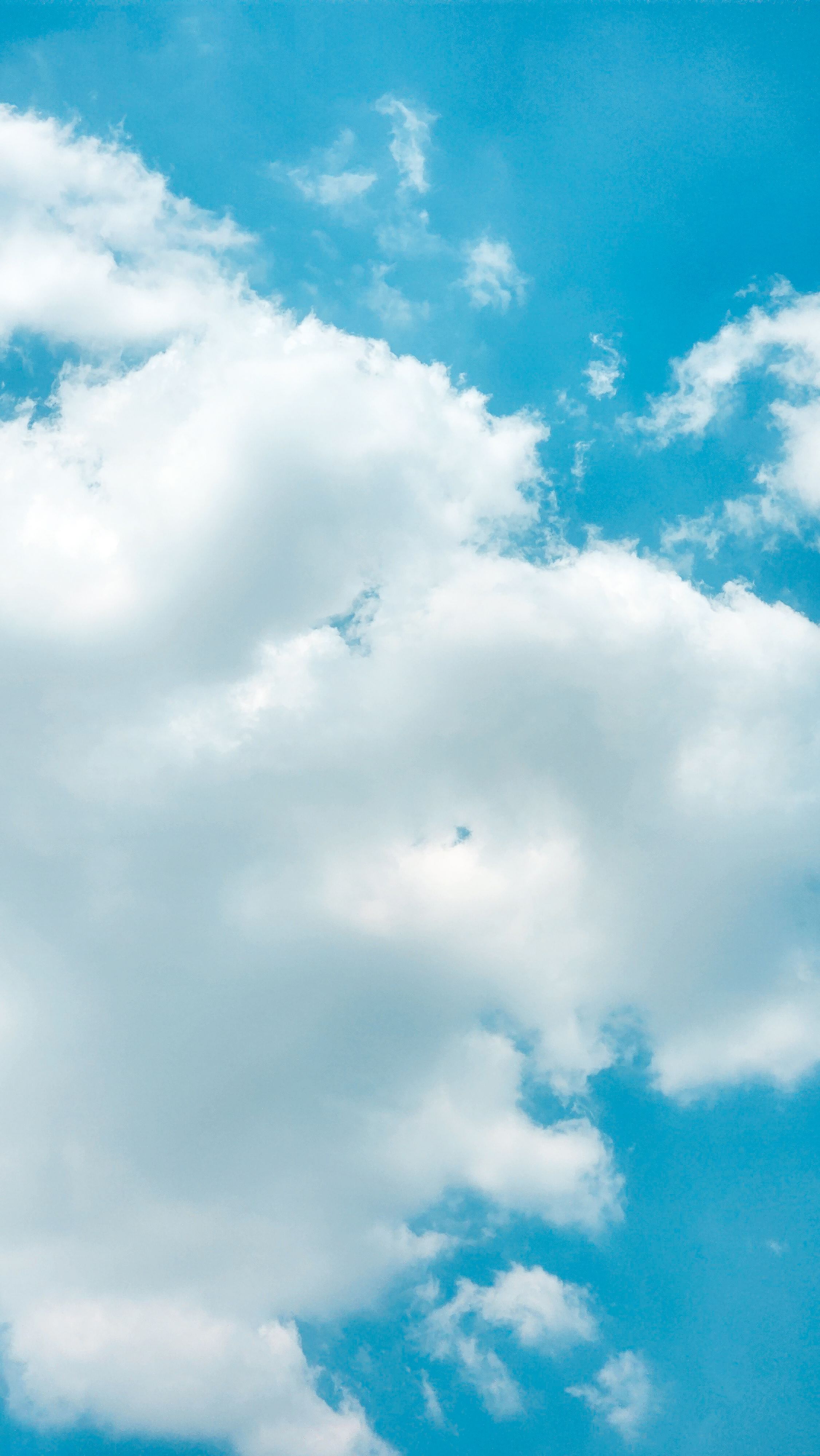 Bright Blue Sky with Soft Fluffy Clouds · Free Stock Photo