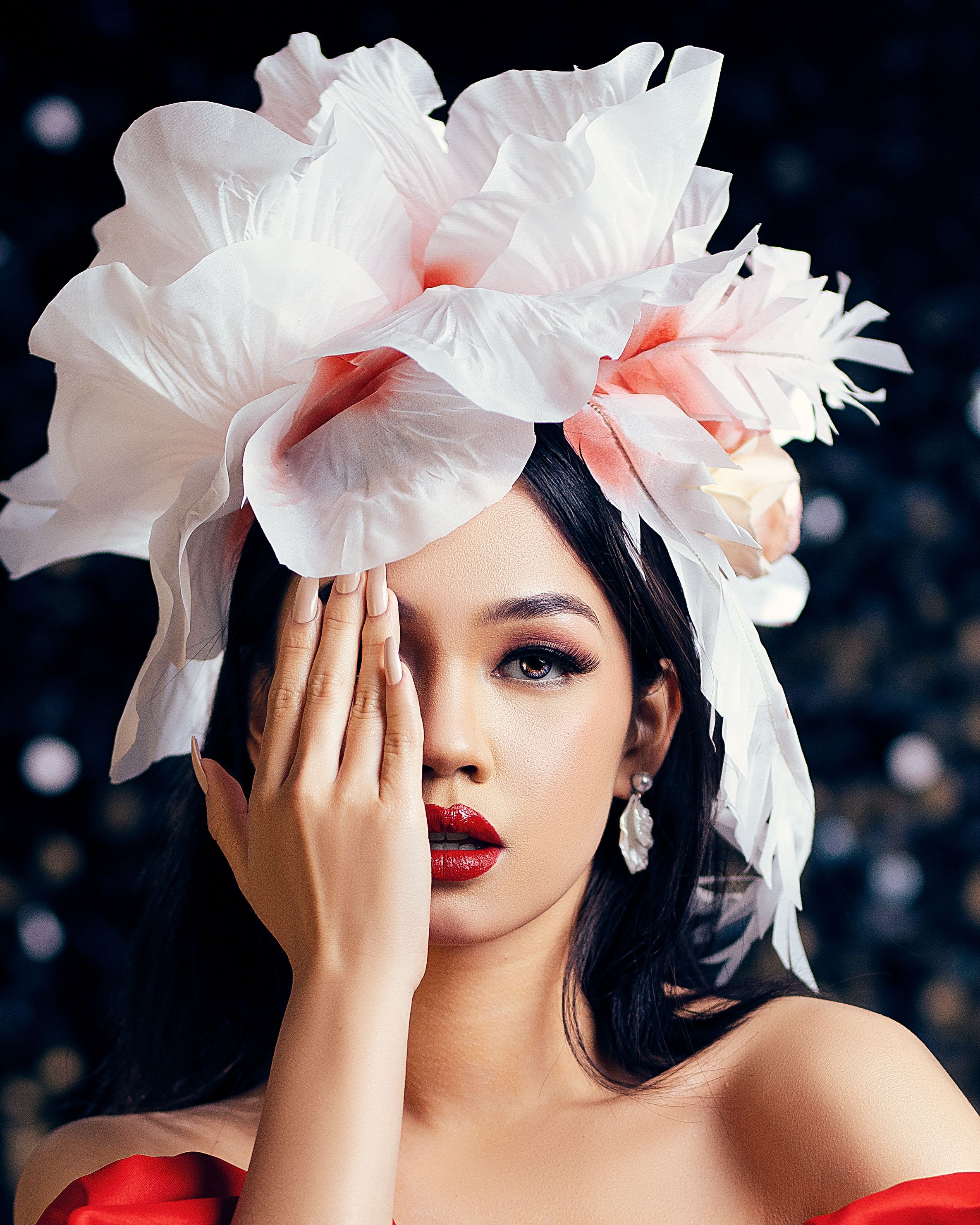 Elegant Woman with Floral Headpiece Portrait · Free Stock Photo