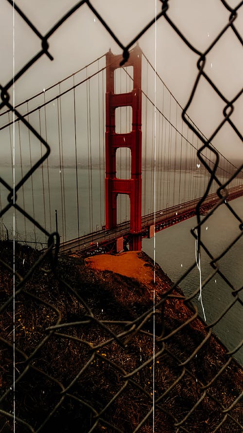 Free stock photo of 120mm film, fence, golden gate bridge Stock Photo