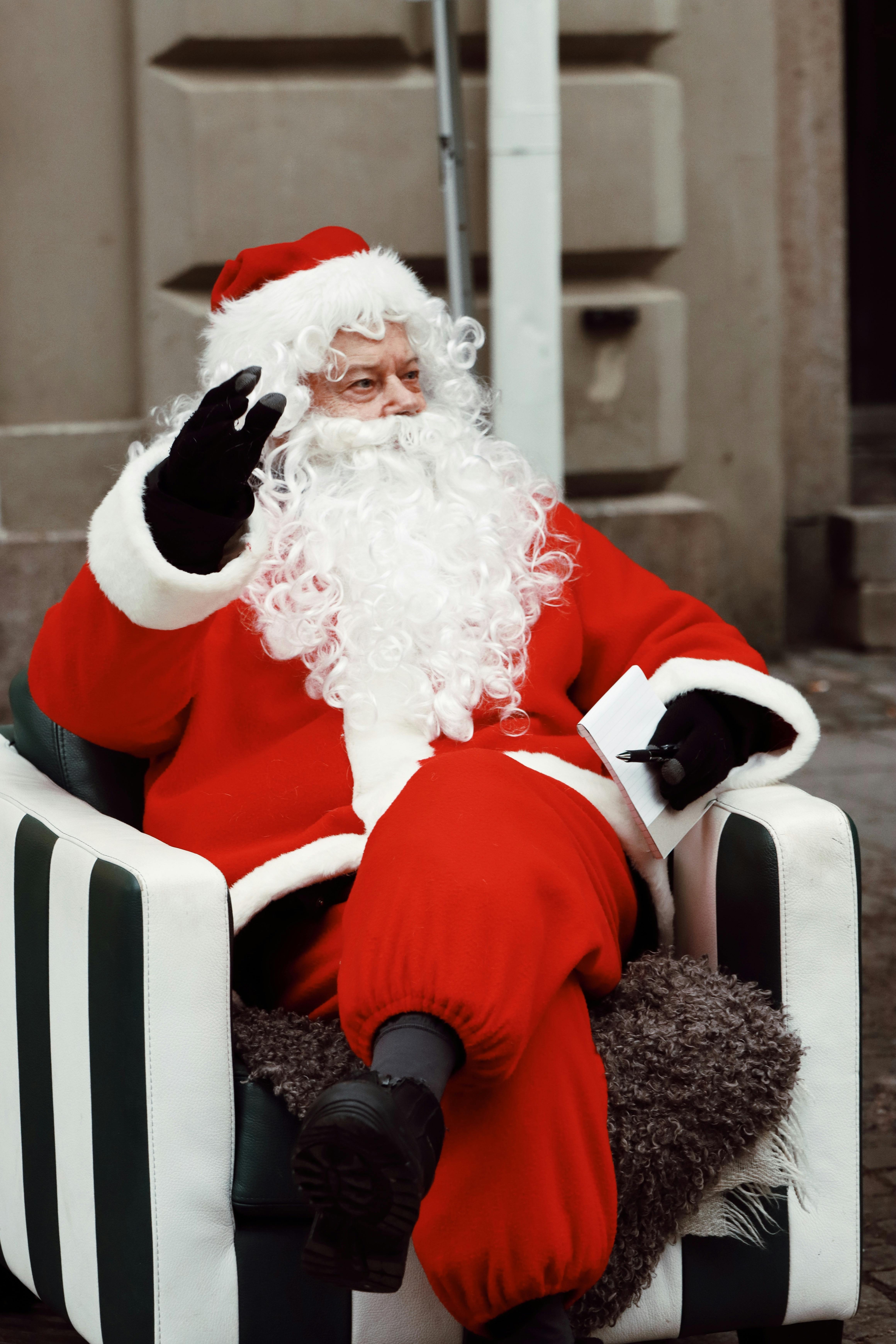 santa claus sitting in jonkoping city square