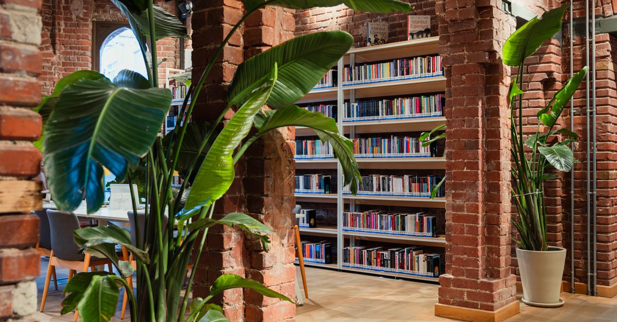 Arch Structure Library Modern Library with Exposed Brick Arches and Greenery · Free Stock Photo