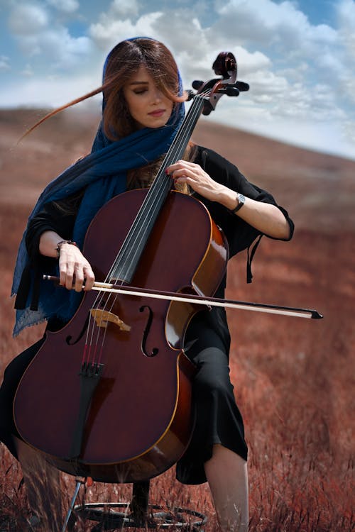 免費 女人演奏中提琴 圖庫相片