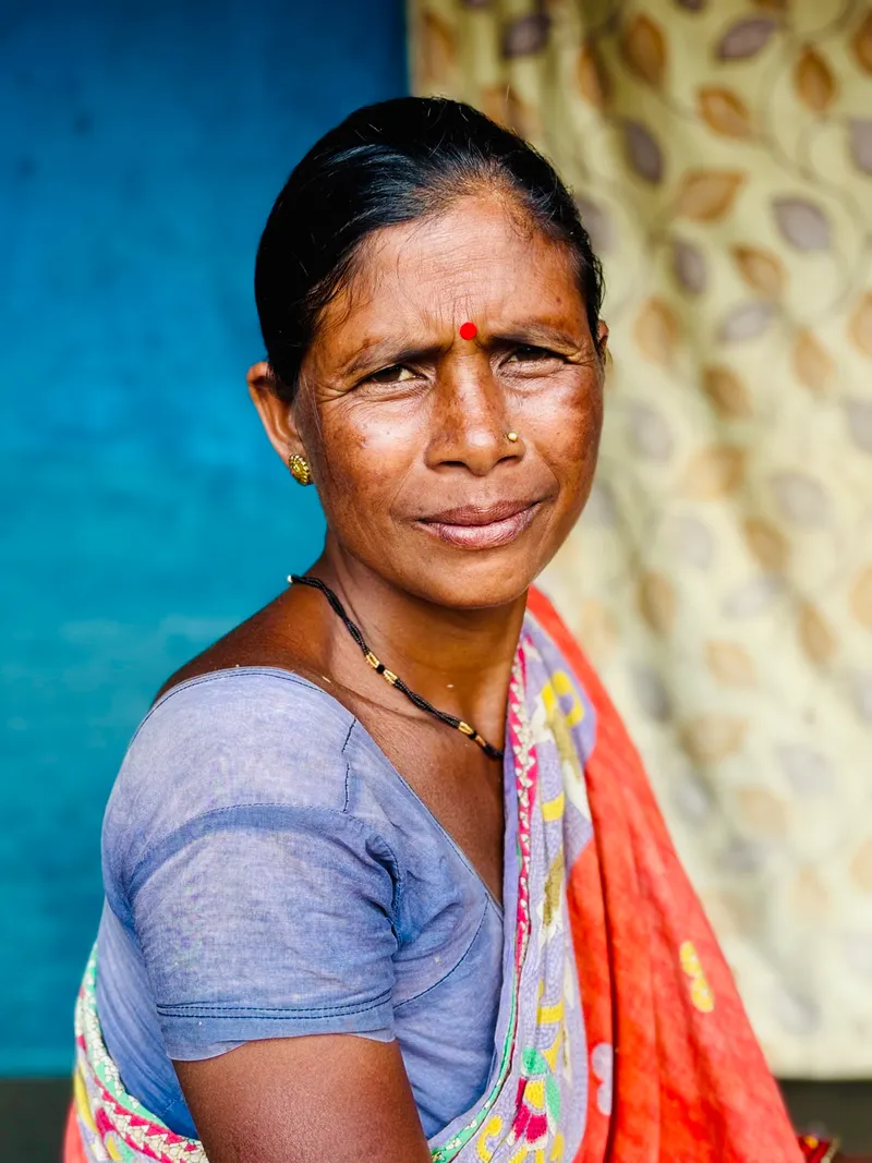 A South African woman of Indian descent in traditional attire