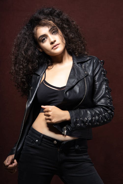 Photo Of Woman Wearing Leather Jacket