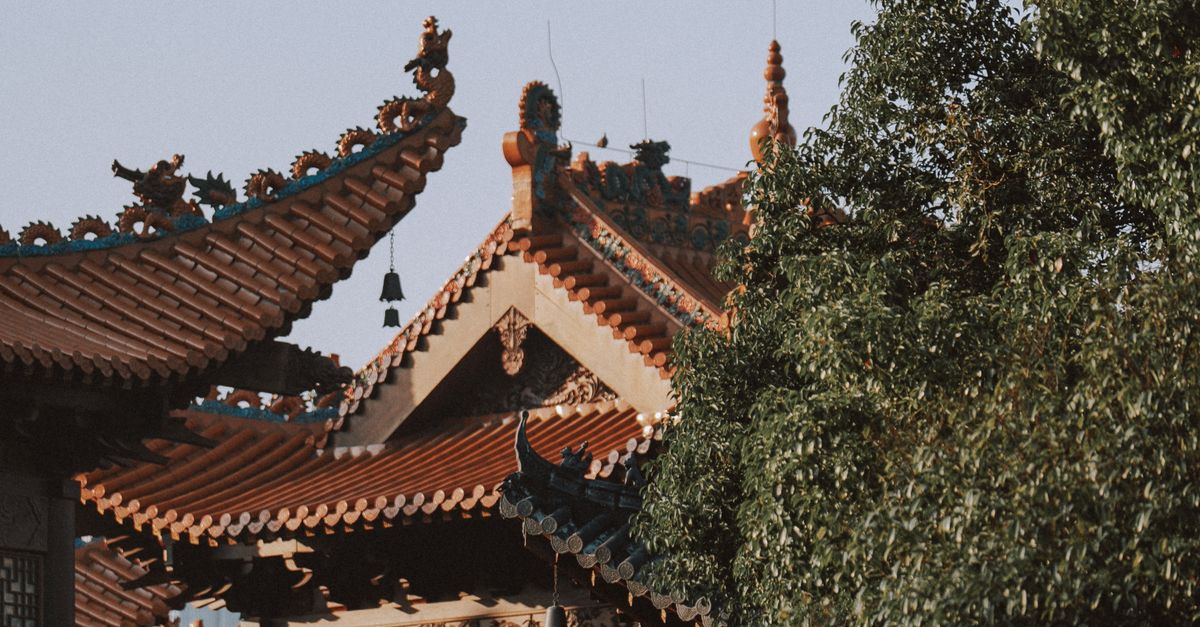China Structures Rooftops Traditional Chinese Temple Rooftops Amidst Trees · Free Stock Photo