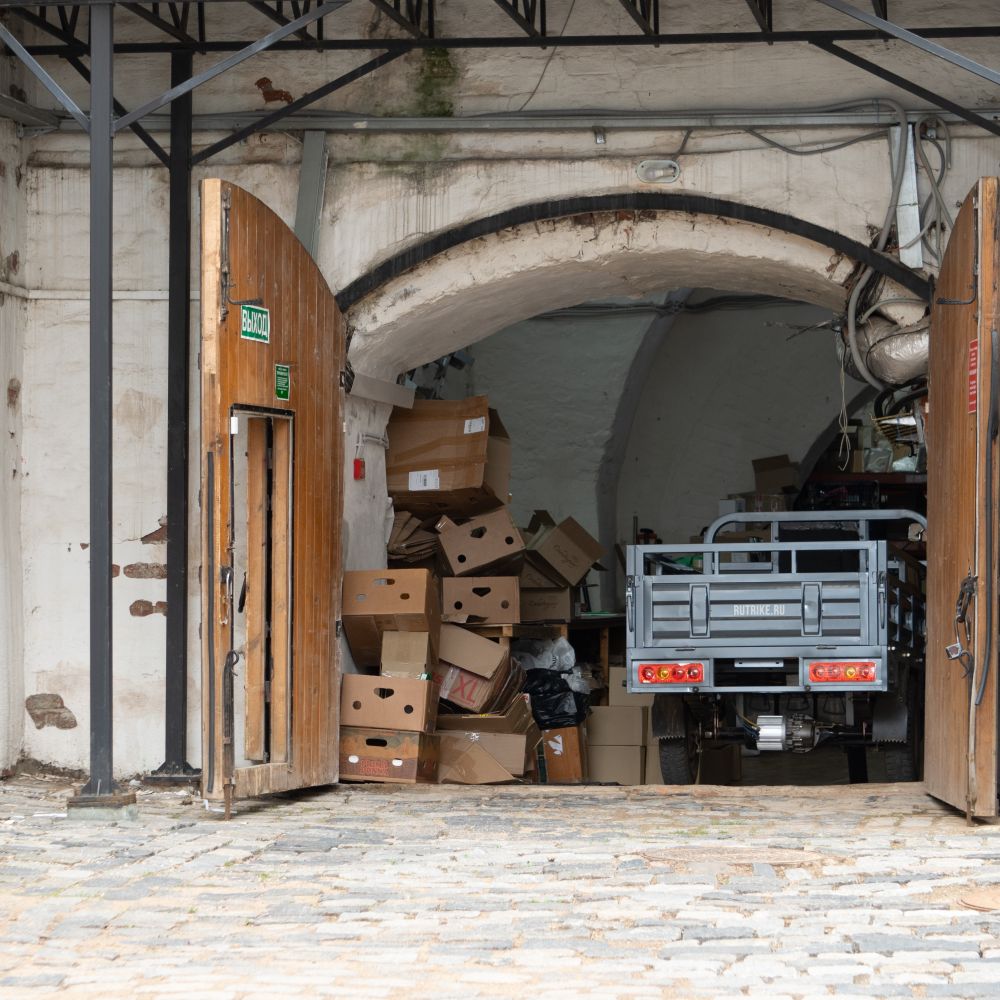 Moniaive — belongings being loaded for transport to storage