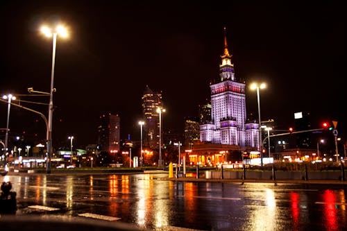 Δωρεάν στοκ φωτογραφιών με Βαρσοβία, Νύχτα, πόλη τη νύχτα