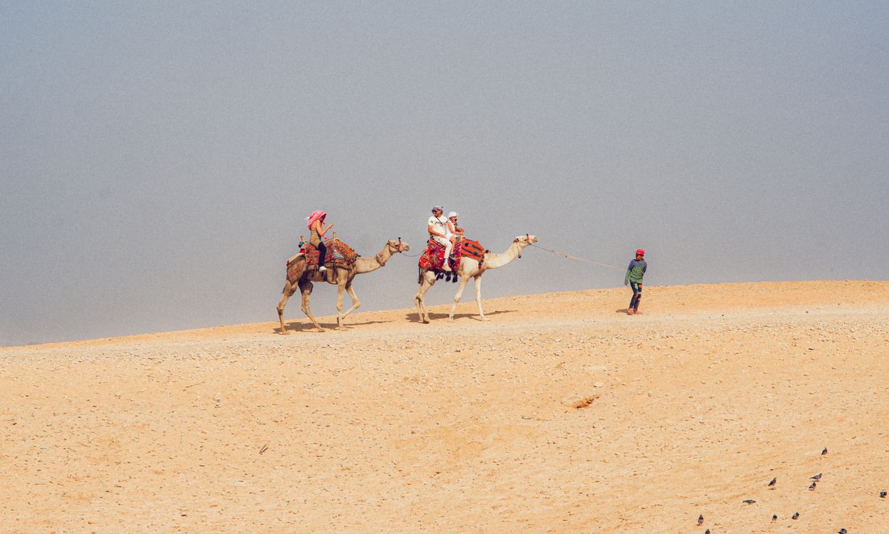 Camel Riding in the Desert Adventure Scene · Free Stock Photo
