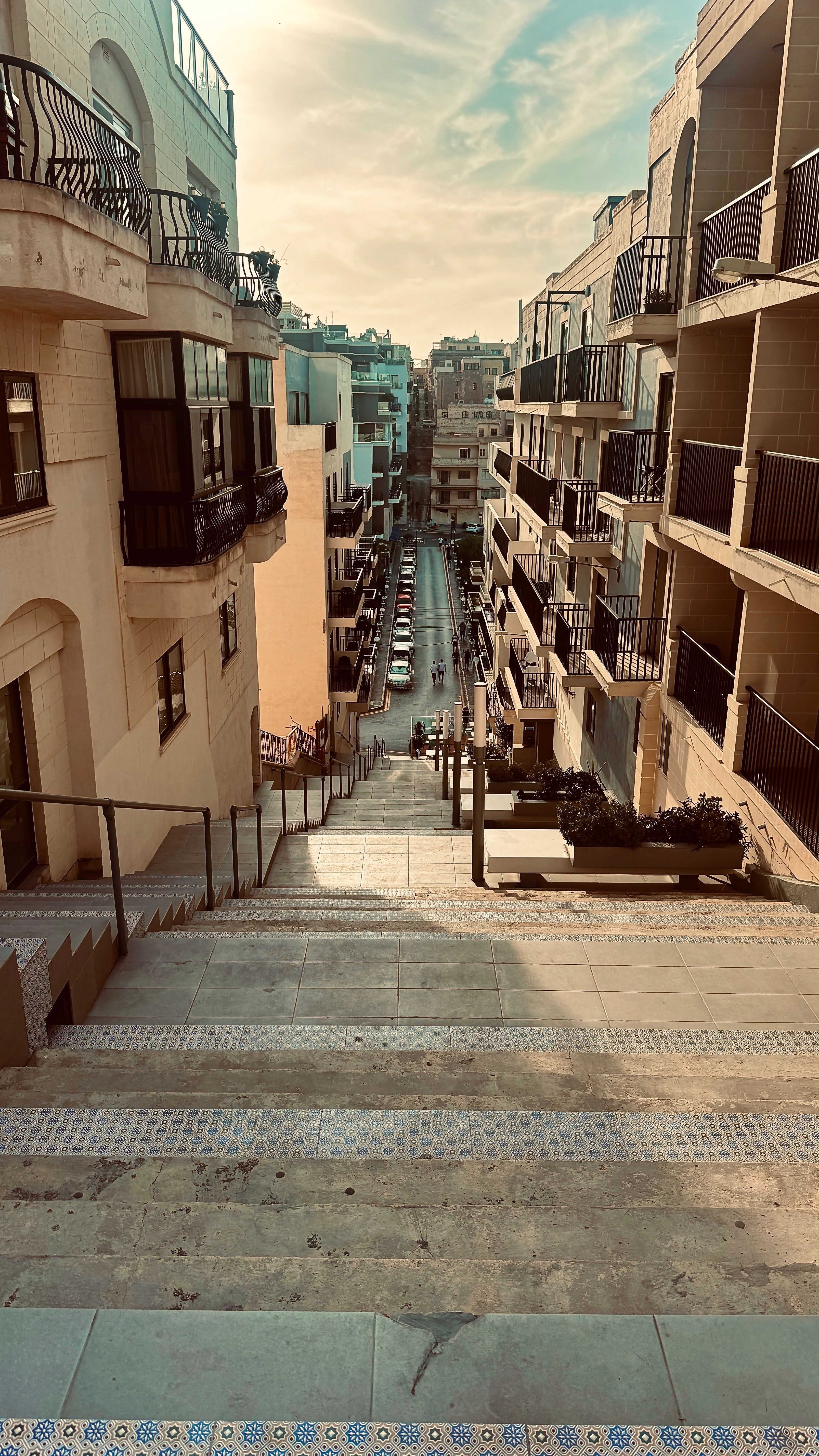 Charming Stairway and Urban Street Scene in Mellieħa · Free Stock Photo
