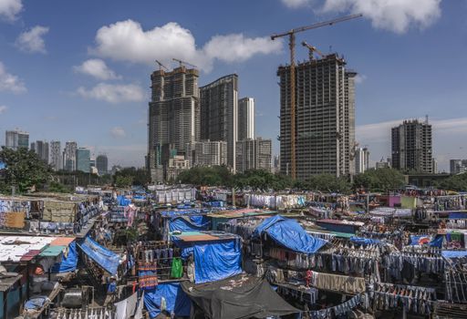 Dhobi Ghat laundry photo morning — Mumbai