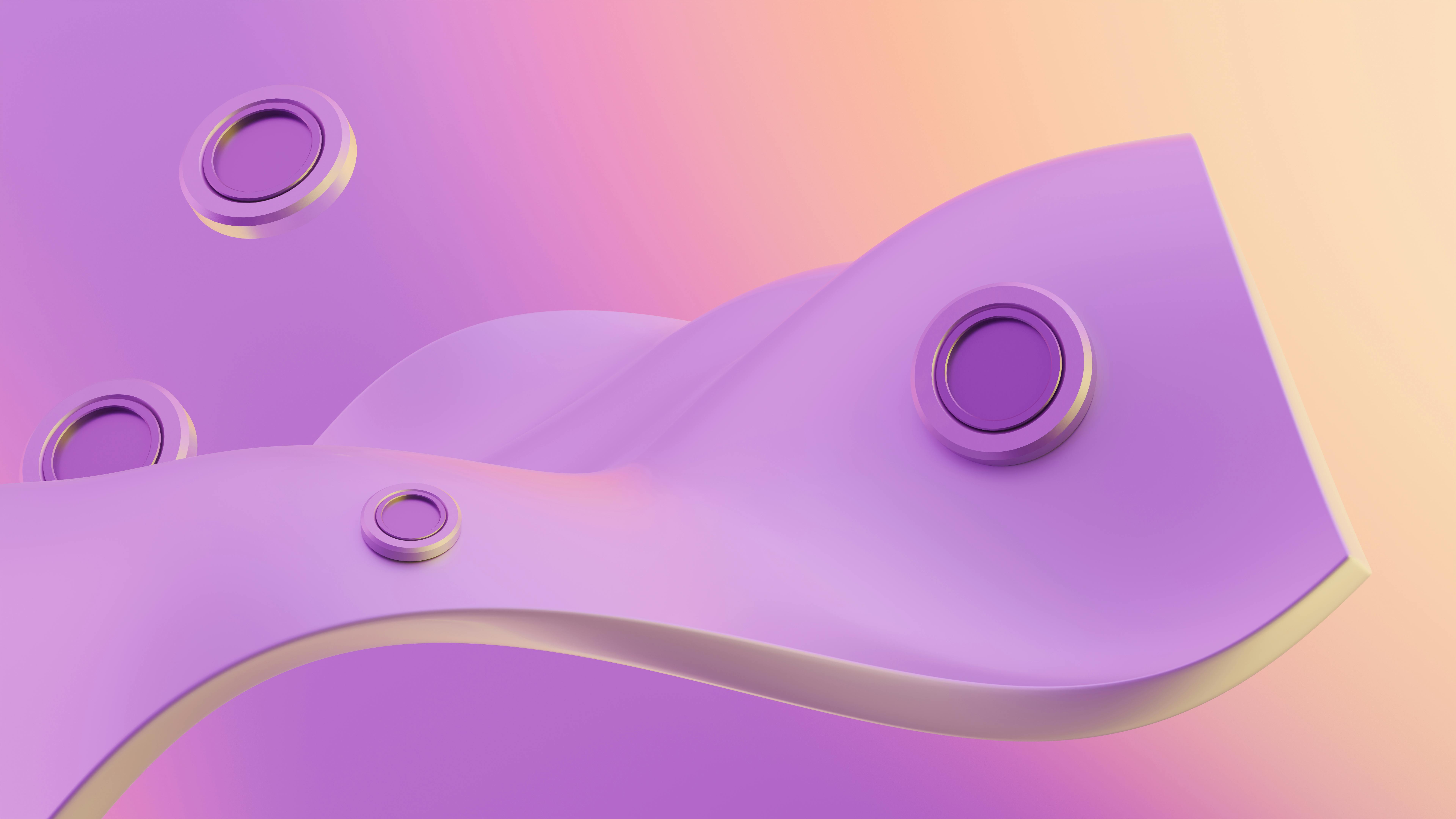 Miễn phí Thiết kế trừu tượng 3D có các đường sóng màu tím nhạt và các yếu tố hình tròn trên nền kem. Ảnh lưu trữ